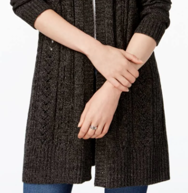 Karen Scott Women's Turbo Duster Cardigan Brown Size Medium