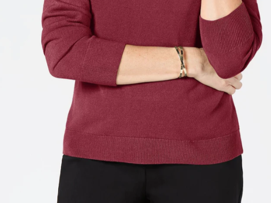 Karen Scott Women's Plus Size Turtleneck Luxsoft Sweater Wine Size 1X