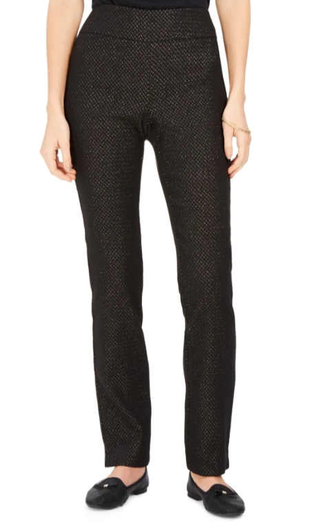 Charter Club Women's Petite Pull-On Ponte-Knit Pants Black Size 8 Petite