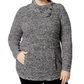 Style & Co Women's Plus Button Trim Sweater Gray Size 1X