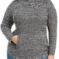 Style & Co Women's Plus Button Trim Sweater Gray Size 1X