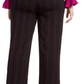 Bar III Wide Leg Pants Woman vertical lines Black Size 14
