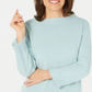 Karen Scott Women's Bateau-Neck Long-Sleeve Sweater Blue Size XX-Large