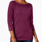 Karen Scott Women's Cotton Boat-Neck Top Purple Size Small