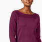 Karen Scott Women's Cotton Boat-Neck Top Purple Size Small