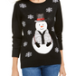 Karen Scott Women's Sequined Snowman Holiday Sweater Black Size Extra Large