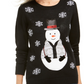 Karen Scott Women's Sequined Snowman Holiday Sweater Black Size Extra Large