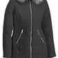Maralyn & Me Juniors' Hooded Faux-Fur-Trim Puffer Coat Gray Size Small