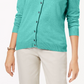 Karen Scott Women's Crew Neck Cardigan Green Size XX-Large