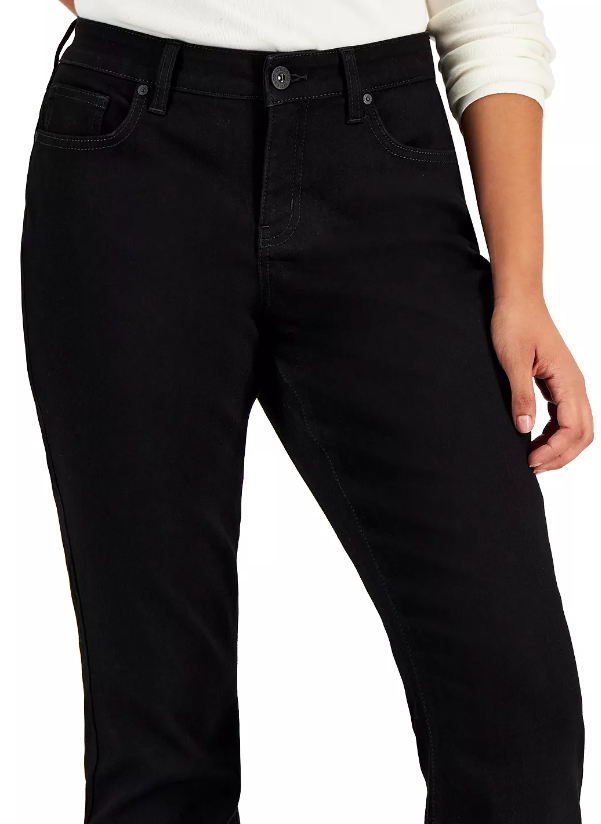 Style & Co Women's Curvy Boot-Cut Jeans Black Size 6