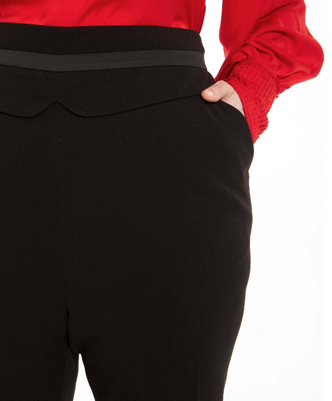 Calvin Klein Women's Plus High Waist Tuxedo Pants Black Size 16W