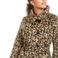 Madden Girl Juniors' Drama Animal Print Coat with Skirt Brown Size Medium