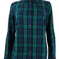 Charter Club Women's Cotton Plaid Shirt Green Size Small