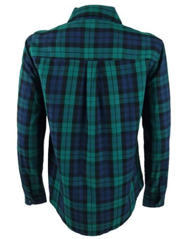 Charter Club Women's Cotton Plaid Shirt Green Size Small