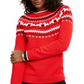 Charter Club Women's Scottie Fair Isle Sweater Red Size Medium