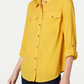 Charter Club Women's Two Pocket Shirt Yellow Size XX-Large
