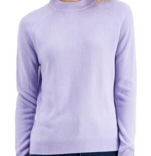 Karen Scott Women's Petite Mock-Neck Sweater Purple Size Petite/Medium