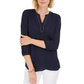 JM Collection Women's Split-Neck Tunic Blue Size Large