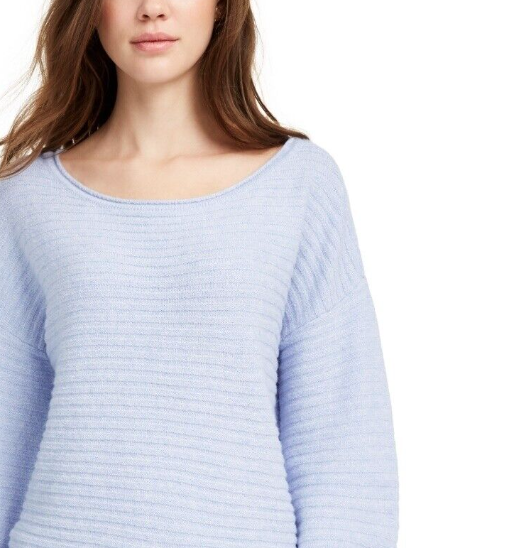 Pink Rose Juniors' Ribbed Sweater Blue Size Medium