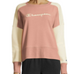 Champion Women's Heritage Cotton Mixed Texture Sweatshirt Pink