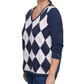 Tommy Hilfiger Women's Plus Ivy Cotton Argyle Sweater Blue Size 3 Extra Large