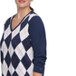 Tommy Hilfiger Women's Plus Ivy Cotton Argyle Sweater Blue Size 3 Extra Large