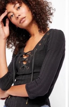 Free People Women's Ice Cold Top Gray Size Small