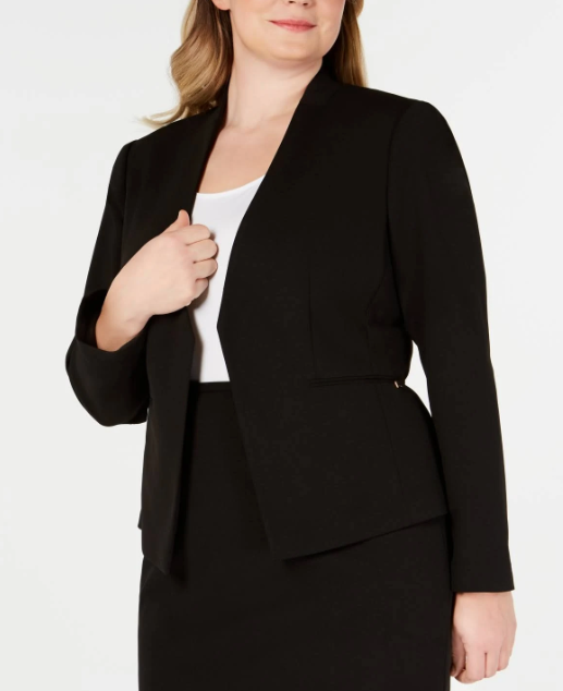 Calvin Klein Women's Softshell Pull Over Jacket, Black,Size Large