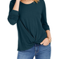 Style & Co Women's Twist-Front Top Green Size 2 Extra Large