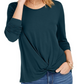 Style & Co Women's Twist-Front Top Green Size 2 Extra Large