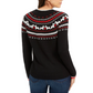 Charter Club Women's Scottie Fair Isle Sweater Black Size Large