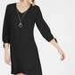 JM Collection Women's Tie-Sleeve Necklace Dress Black Size Small