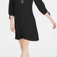 JM Collection Women's Tie-Sleeve Necklace Dress Black Size Small