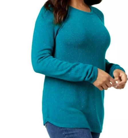Karen Scott Women's Plus Size Curved Hem Tunic Green Size 1X