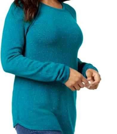 Karen Scott Women's Plus Size Curved Hem Tunic Green Size 1X