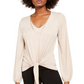 Thalia Sodi Women's Tie-Front Top Beige Size Extra Large