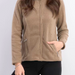 Karen Scott Women's Sport Zip-Up Zeroproof Fleece Jacket Brown Size Large