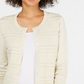 Charter Club Women's Textured Lurex Cardigan Sweater Beige Dust Size Medium