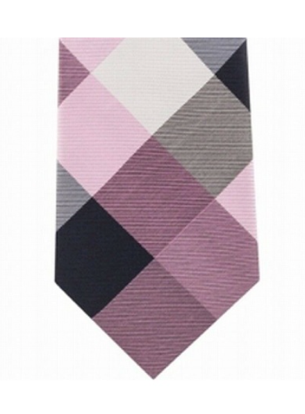 Tommy Hilfiger Men's Bold Plaid Silk Tie Pink Size One Size