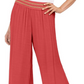 JM Collection Women's Metallic-Detail Wide-Leg Gauze Pants Orange Size Large