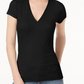 INC International Concepts Women's Ribbed V Neck Top Black Size Petite Extra Large