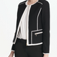 Calvin Klein Women's Piped-Trim Jacket Black Size 4