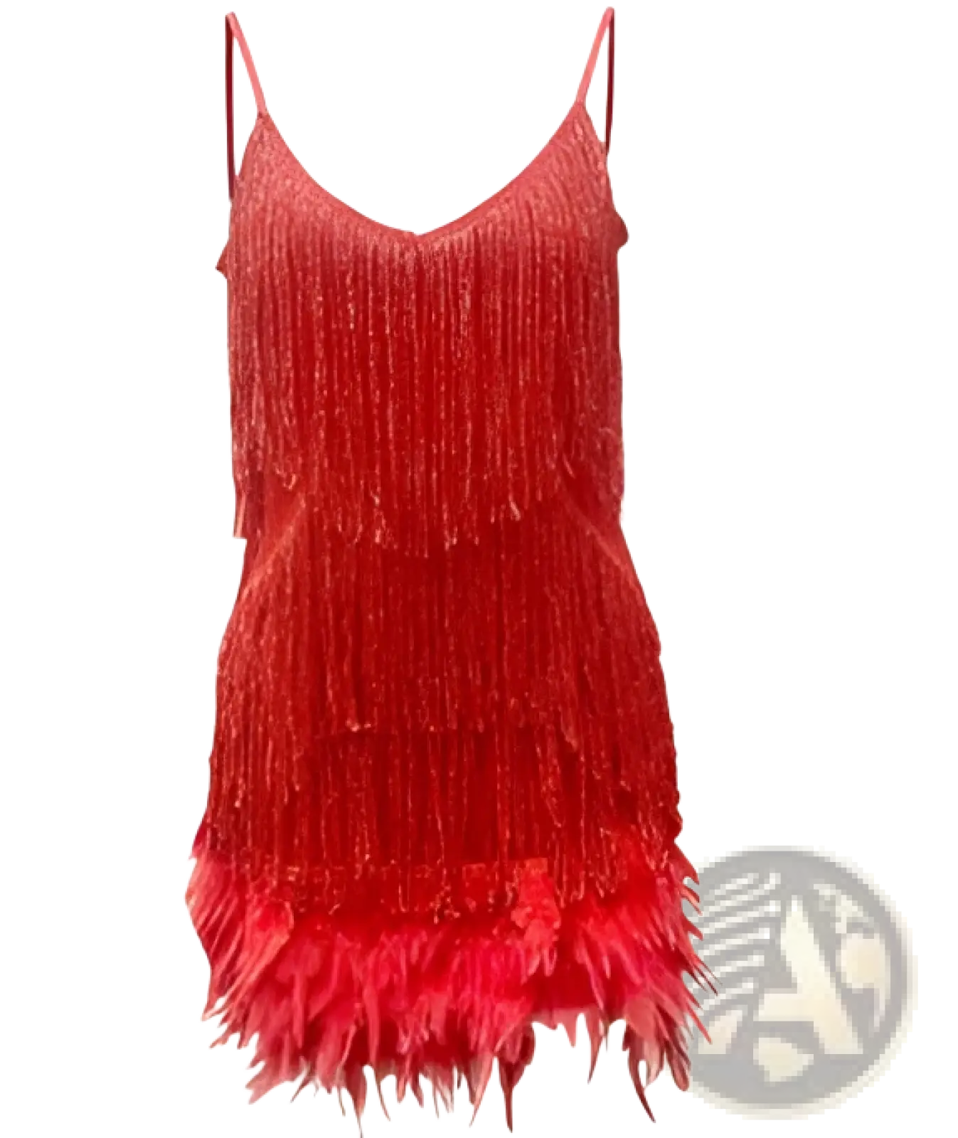 Sequin Feather Tassel v Neck Party Mini Dress