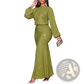 Sequin Lantern Sleeve Mermaid Two Piece Set