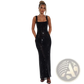 Sequin Square Neck Bodycon Maxi Sling Dress