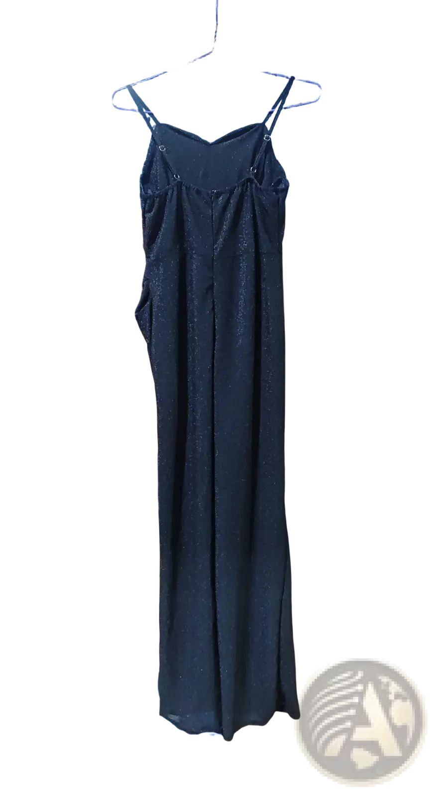 Sequined v Neck High Slit Evening Gown