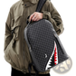 Shark Backpack Large Capacity Geometric Business Pu Bag