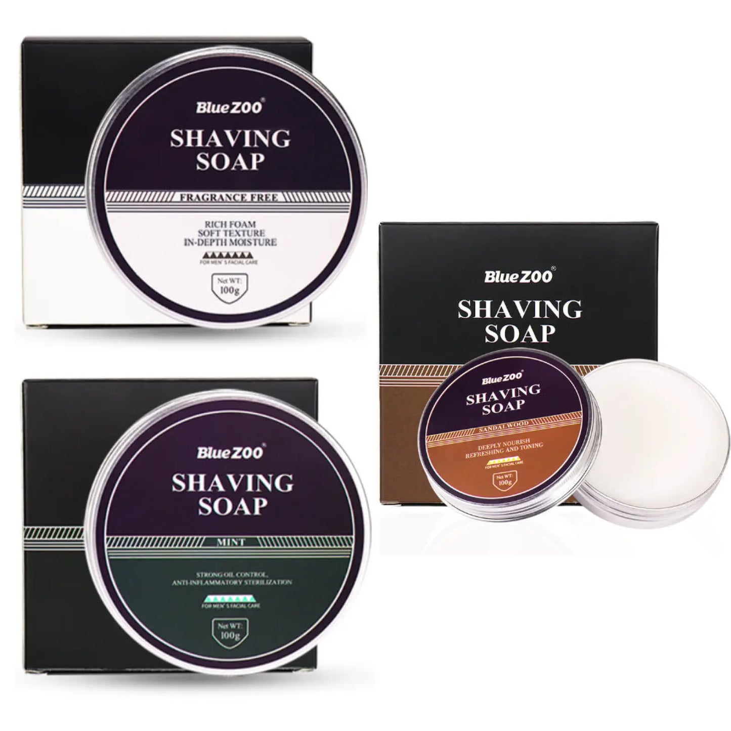 Shaving Soap Men's Moisturizing Sandalwood Mint Cream