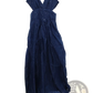 Shimmering v Neck High Slit Maxi Evening Gown