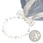 Short Bridal Veil with Satin Bow and Silver Hair Comb